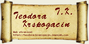 Teodora Krspogačin vizit kartica